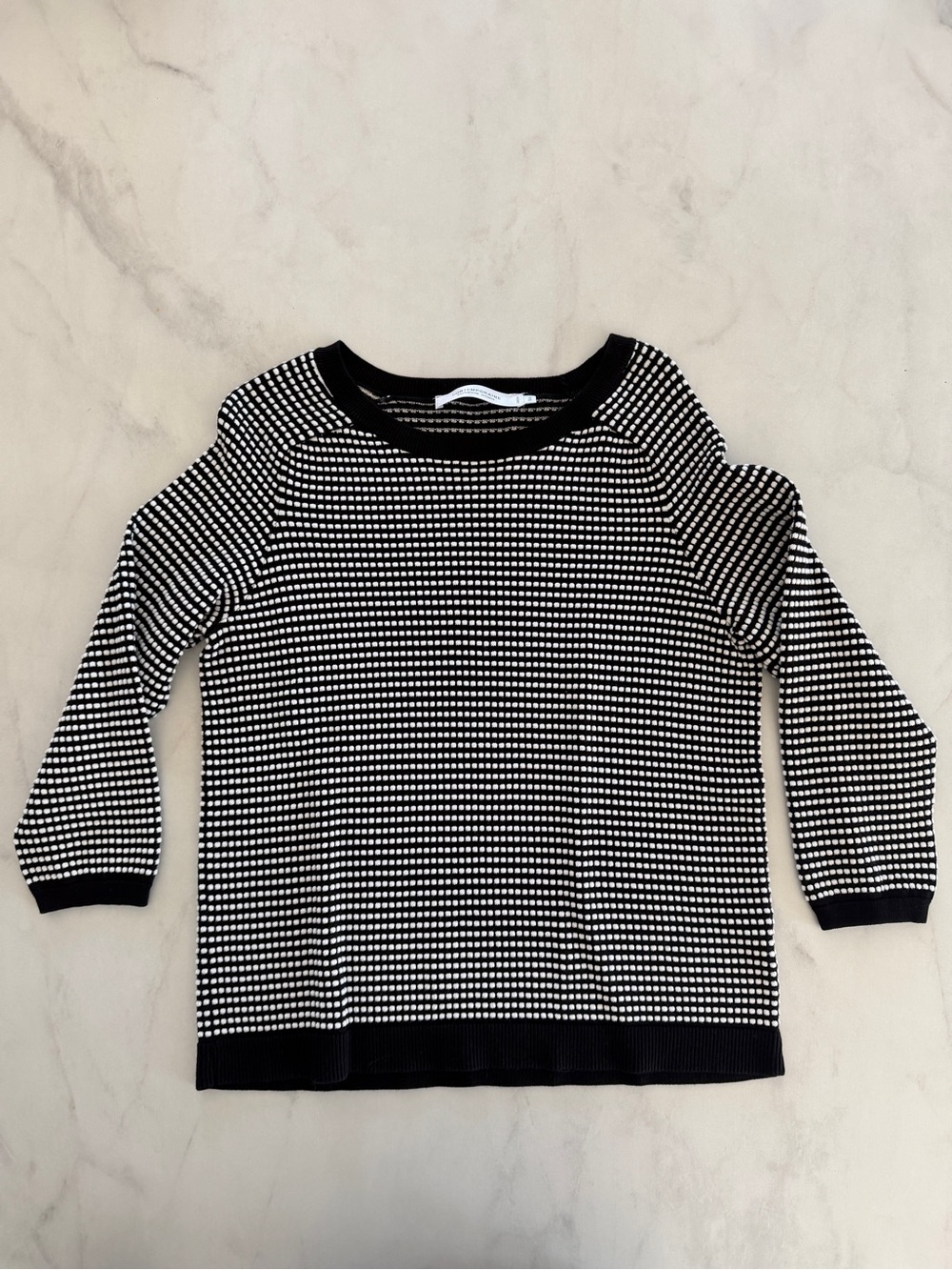 Simons Black & White Dotted Crewneck Sweater